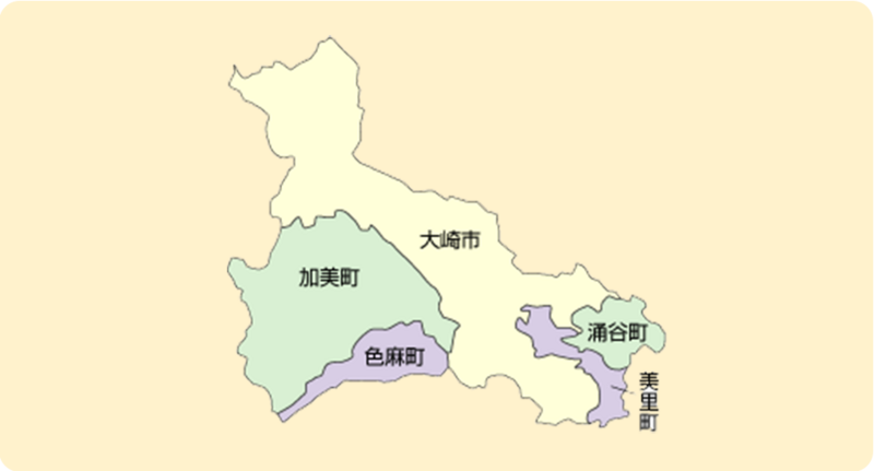 大崎消防管轄内の地図